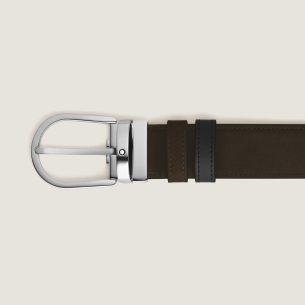 Cinto Montblanc Horseshoe Buckle Brown/Black 35 mm Reversible Leather