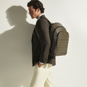 Mochila Montblanc Large with 3 Compartments in Extreme Leather - Khaki