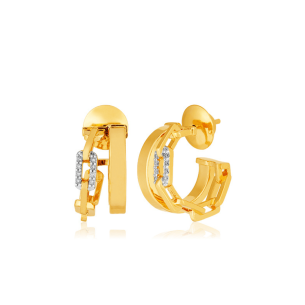 Brinco Argola Ouro Amarelo com Diamantes - 18K