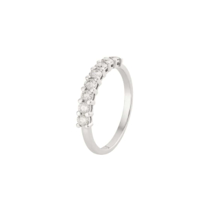 Aliança em Ouro Branco 18K com Diamantes 