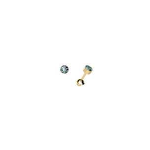 Brinco Infantil em Ouro Amarelo 18K com Topázio azul  