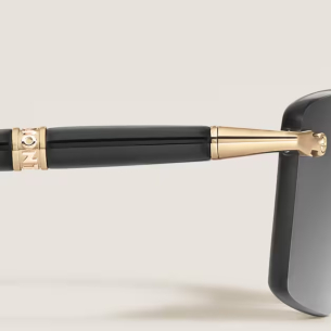 Óculos de Sol Montblanc Quadrado com Armação em Metal Dourado