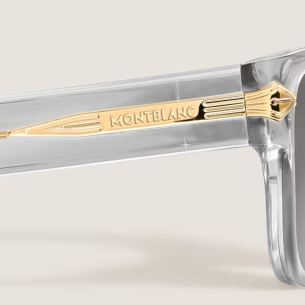 Óculos de Sol Montblanc Quadrado com Armação em Acetato Cinza