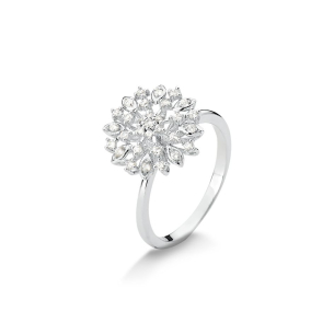 Anel com Diamantes em Ouro Branco 18K