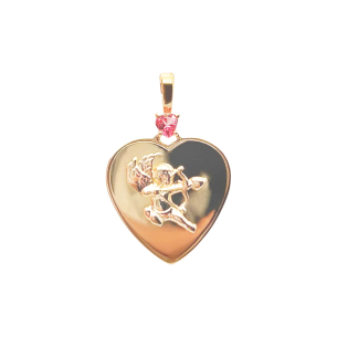 Pingente Ouro Amarelo 18K com Topázio rosa  