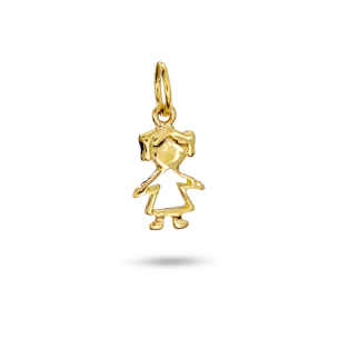 Pingente Menina Vazada em Ouro Amarelo 18K