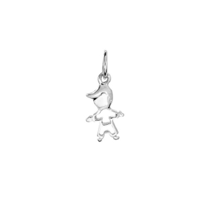 Pingente de ouro branco 18k menino pequeno