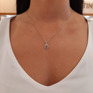 Pingente de ouro menina com Diamantes - 18K