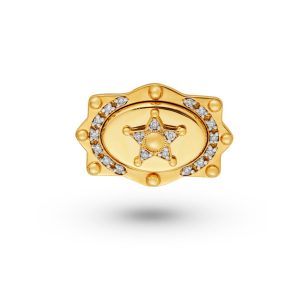 Clips Fivela em Ouro Amarelo 18K com Diamantes