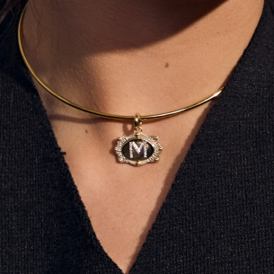 Pingente Fivela em Ouro Amarelo 18K com Diamantes