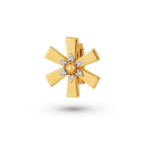 Clips Espora em Ouro Amarelo 18K com Diamantes