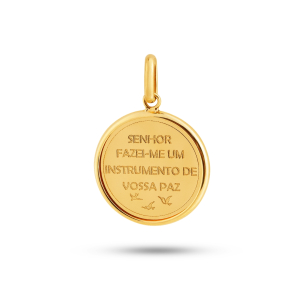 Pingente São Francisco de Assis em Ouro Amarelo 18K