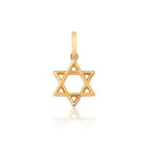 Pingente Estrela de Davi em Ouro Amarelo 18K