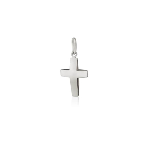Pingente Ouro Branco 18K cruz maior -18K