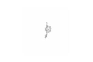 Pingente Raquete Beach Tennis com Diamantes em Ouro Branco 18K