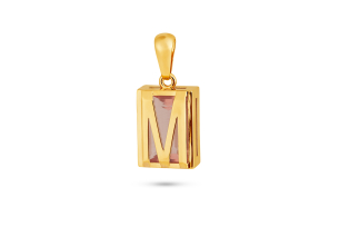Pingente Ouro Amarelo 18K com Quartzo Rosa
