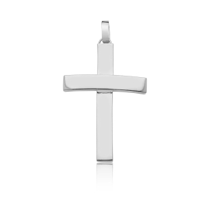 Pingente crucifixo em Ouro Branco 18K  