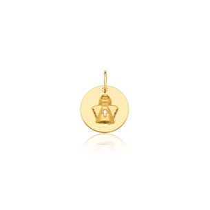 Pingente Medalha de Anjo em Ouro Amarelo 18K