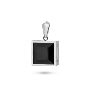 Pingente Ouro Branco 18K Quadrado Cristal