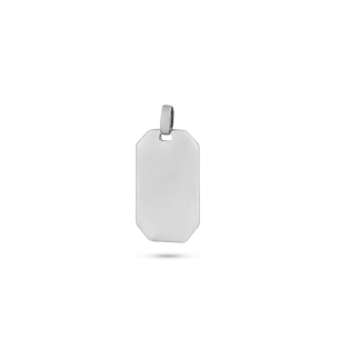 Pingente Placa Ouro Branco 18k