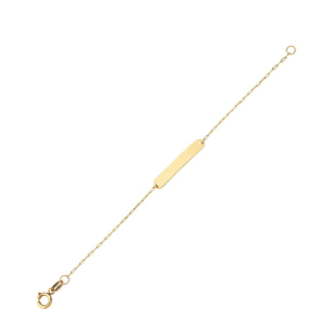 Pulseira em Ouro Amarelo 18K infantil placa elo cartier