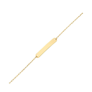 Pulseira de ouro 18k infantil placa elo cartier