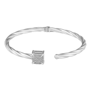 Bracelete Ouro Branco em Pavê com DIamantes - 18k