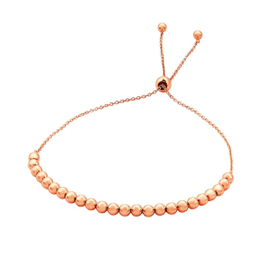 Pulseira em Ouro rose feminina bolinhas  