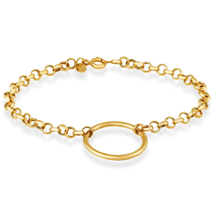 Pulseira feminina circulo  em Ouro Amarelo 18K  