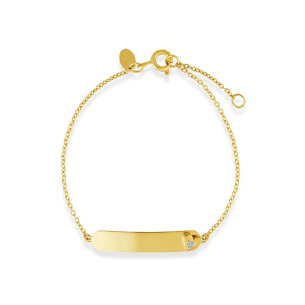 Pulseira Infantil com Diamante em Ouro Amarelo 18K 