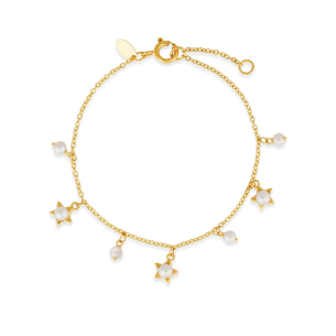 Pulseira Infantil em Ouro Amarelo 18k com Pérolas