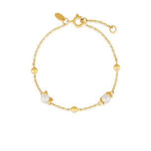 Pulseira Infantil em Ouro Amarelo 18K com Péloras 