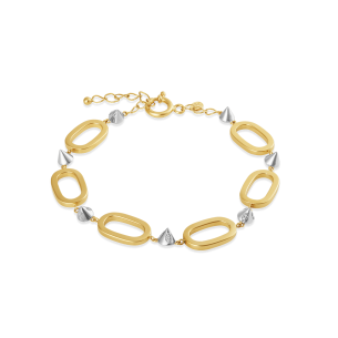 Pulseira em Ouro Amarelo e Ouro Branco 18K com Brilhantes