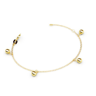 Pulseira infantil em Ouro Amarelo 18K com bolinhas 3 mm
