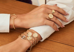 Pulseira feminina circulo em Ouro Amarelo 18K 