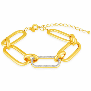 Pulseira de ouro amarelo com Diamantes - 18k