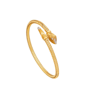 Pulseira Bracelete Ouro amarelo serpente com Diamantes - 18K