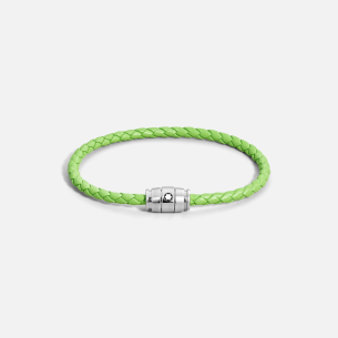 Pulseira Montblanc Meisterstück Collection Steel 3 Rings in Lime Leather
