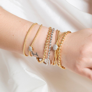 Pulseira em Ouro Amarelo 18K de Bolinhas 