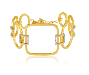 Pulseira em Ouro Amarelo 18K com Diamantes  