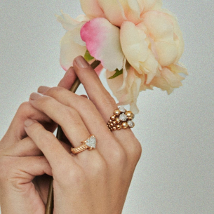 Anel em Ouro Rosé 18K com Diamantes