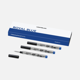Refil de caneta Montblanc rollerball 3 Recargas (M) - Azul Royal