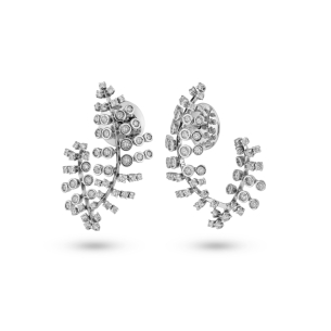 Brinco em Ouro Branco 18K com Diamantes