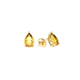 Brinco em Ouro Amarelo 18K com Citrino gota