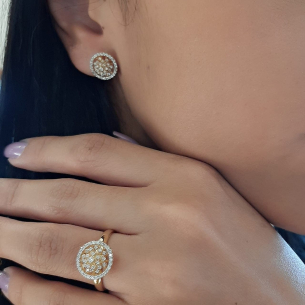 Brinco em Ouro Amarelo 18K com Diamantes 