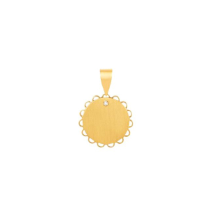 Pingente de ouro amarelo 18k com 0,05ct de Diamante