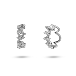 Brinco Argola em Ouro Branco 18K com Diamantes