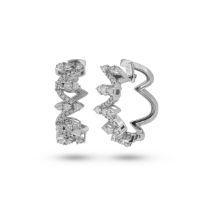 Brinco Argola em Ouro Branco 18K com Diamantes