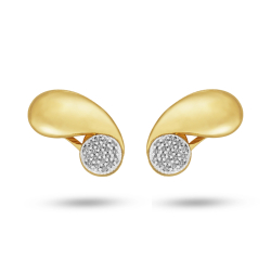 Brinco Aspas em Ouro Amarelo 18K com Diamantes